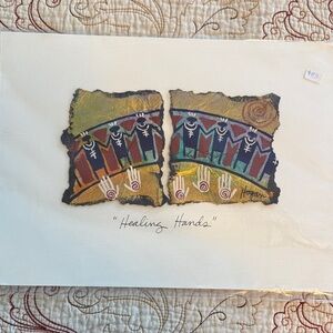 Ginny Hogan “Healing Hands” Art - painting on handmade paper.